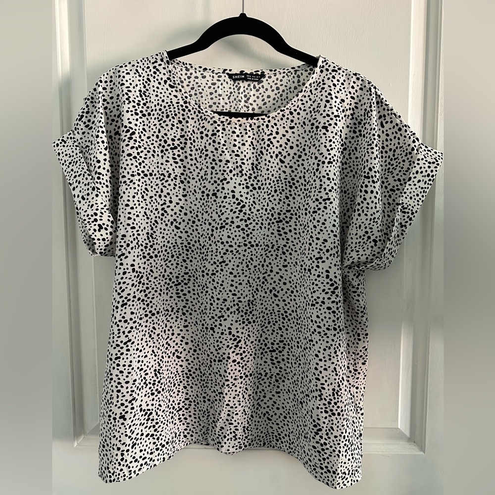 SHEIN XL Monochrome Speckled Women's Blouse